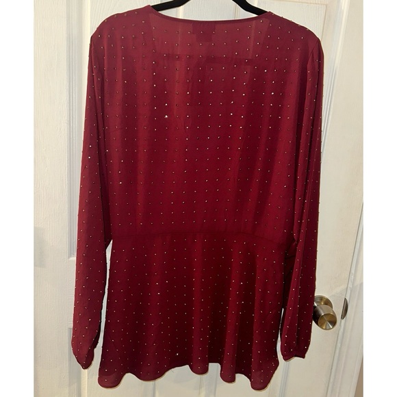 ✨Bling and Sparkle City Chic Ruby Blouse - Picture 12 of 15
